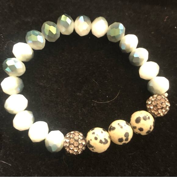 3 Set Gemstone Speckled Sparkling Beads Multi Size Gemstones Stretchy Bracelets - Picture 8 of 12